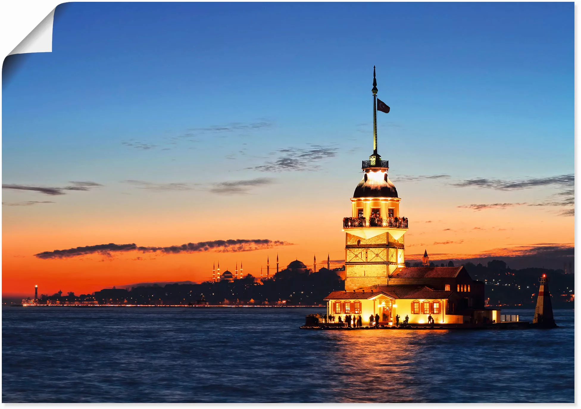 Artland Wandbild »Istanbul Leanderturm«, Gebäude, (1 St.), als Leinwandbild günstig online kaufen