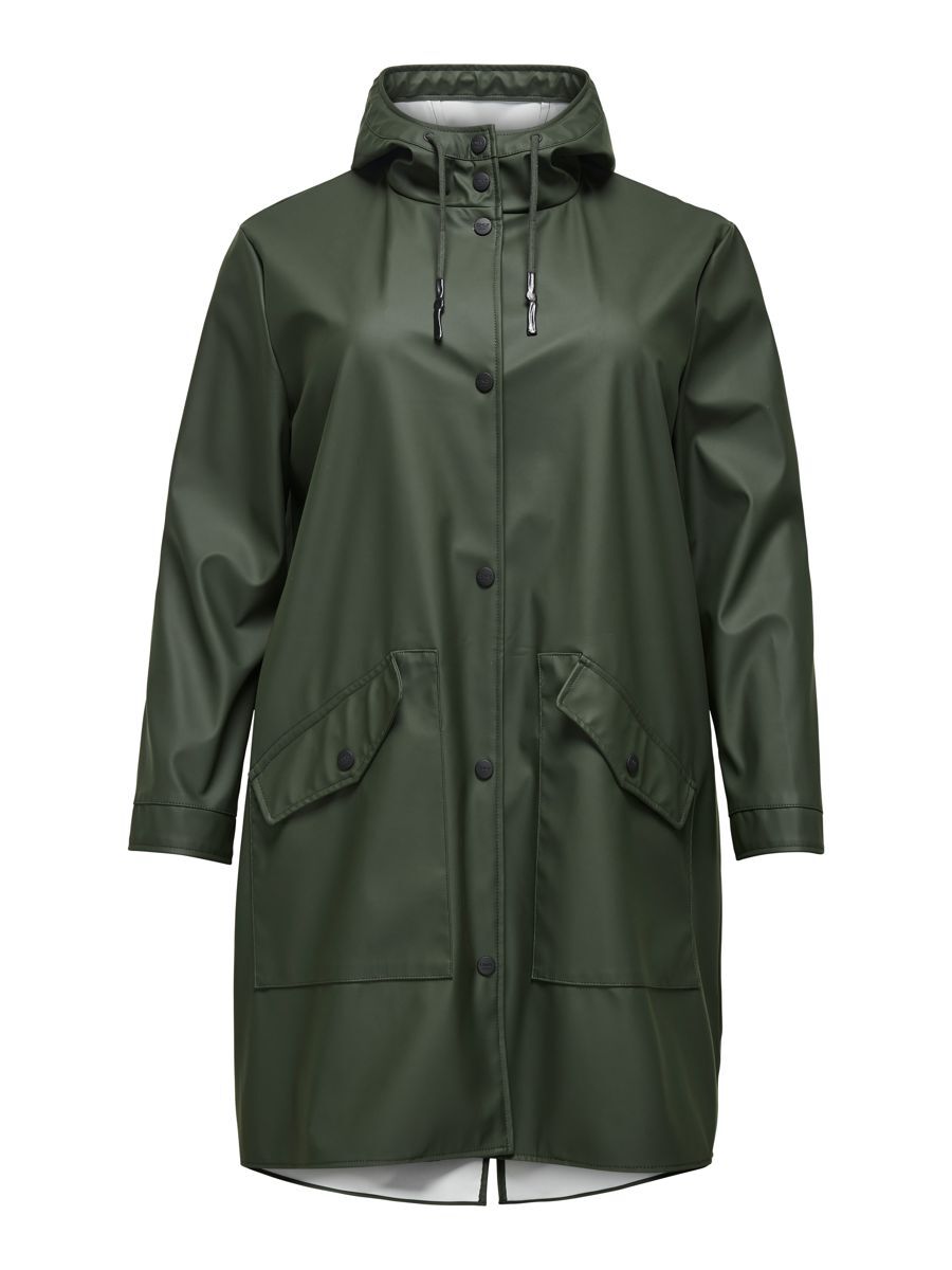 ONLY Longline Curvy Regenjacke Damen Grün günstig online kaufen