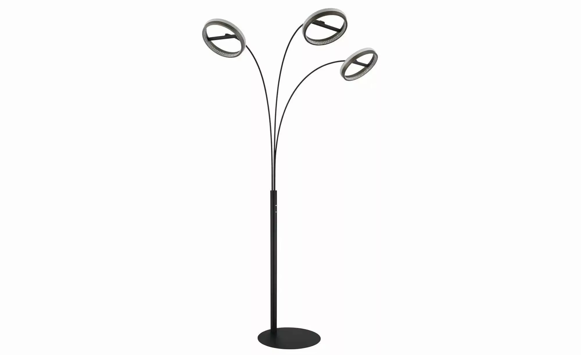 LED-Stehlampe Della, Höhe 190 cm, schwarz/dunkelgrau, 3-flg. günstig online kaufen
