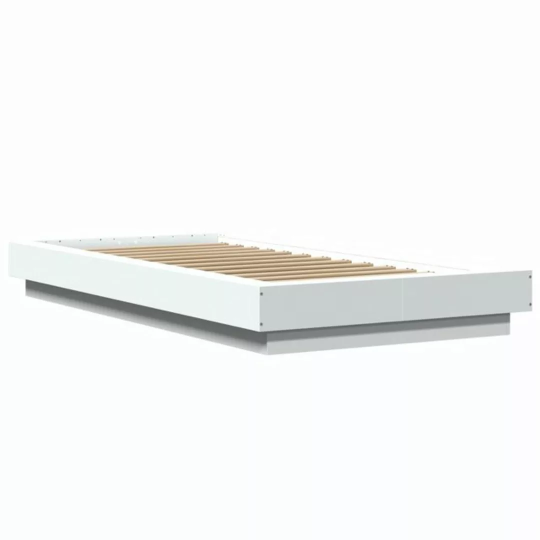 vidaXL Bett Bettgestell mit LED Weiß 75x190 cm Holzwerkstoff günstig online kaufen