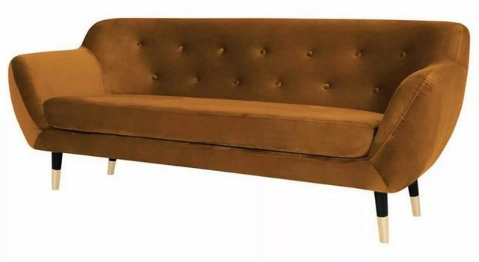 Xlmoebel Sofa Dreisitzer Chesterfield Design Couch mit orangefarbenem Stoff günstig online kaufen