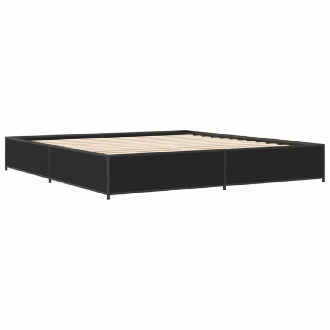 vidaXL Bett Bettgestell Schwarz 200x200 cm Holzwerkstoff und Metall günstig online kaufen