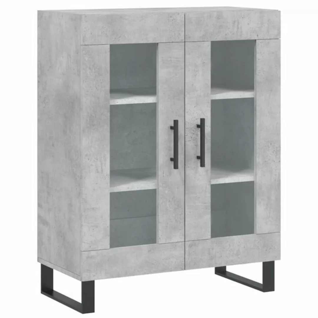 vidaXL Vitrine Sideboard Betongrau 69,5x34x90 cm Spanplatte Glas Vitrine günstig online kaufen