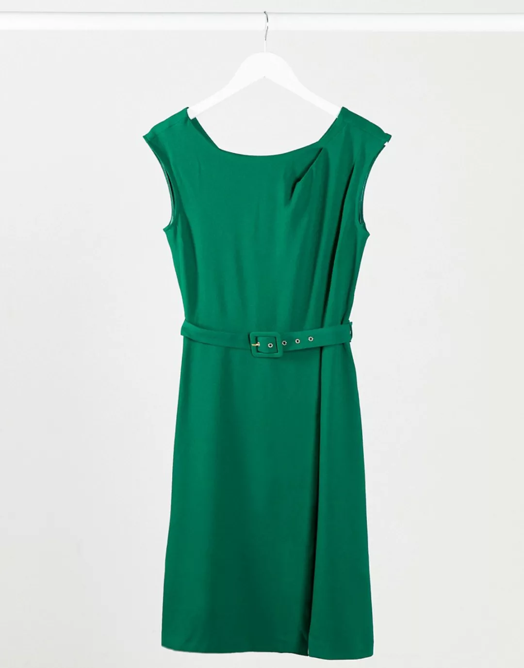 Closet – Kleid in A-Linie mit gewickeltem Rock in Grün günstig online kaufen