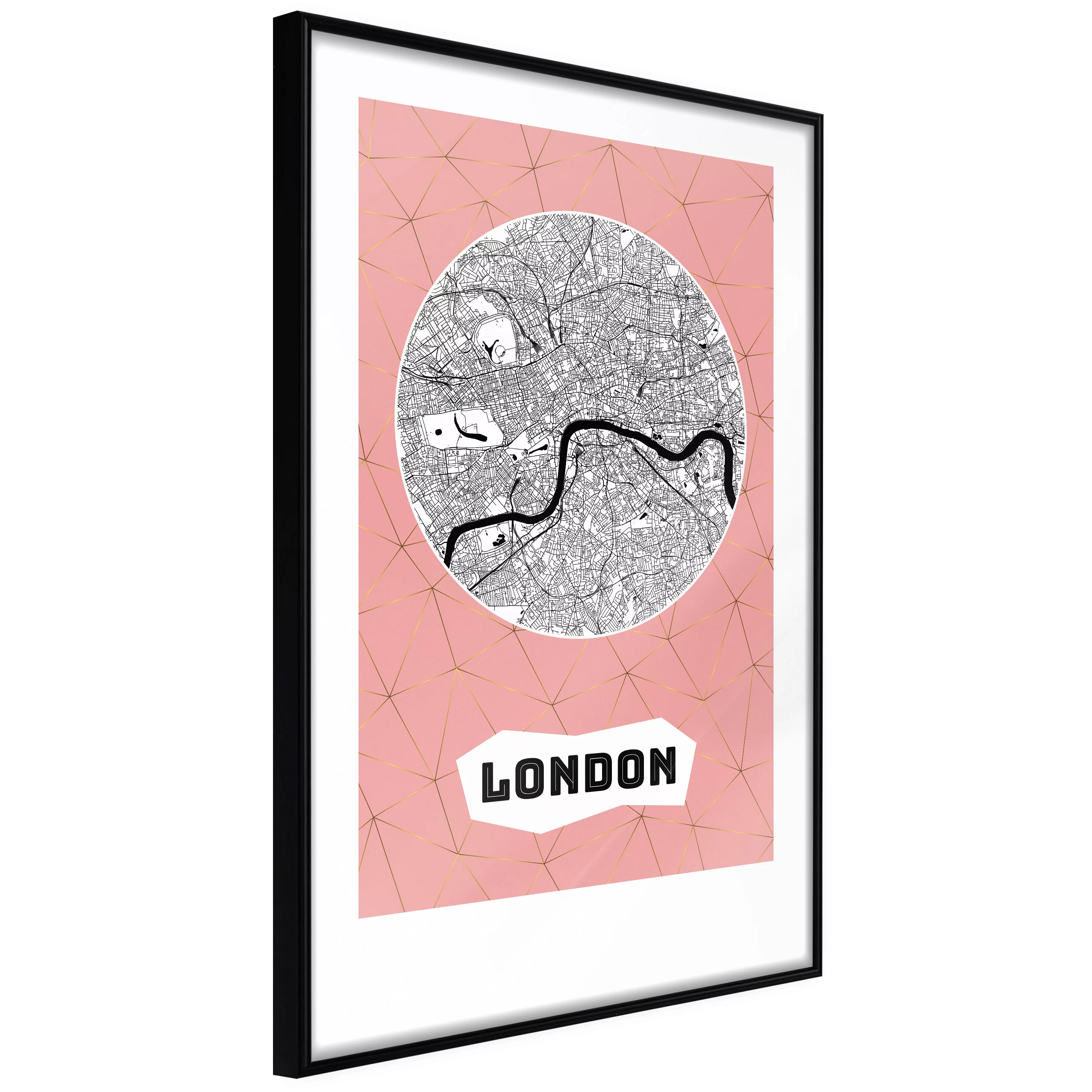 Poster - City Map: London (pink) günstig online kaufen