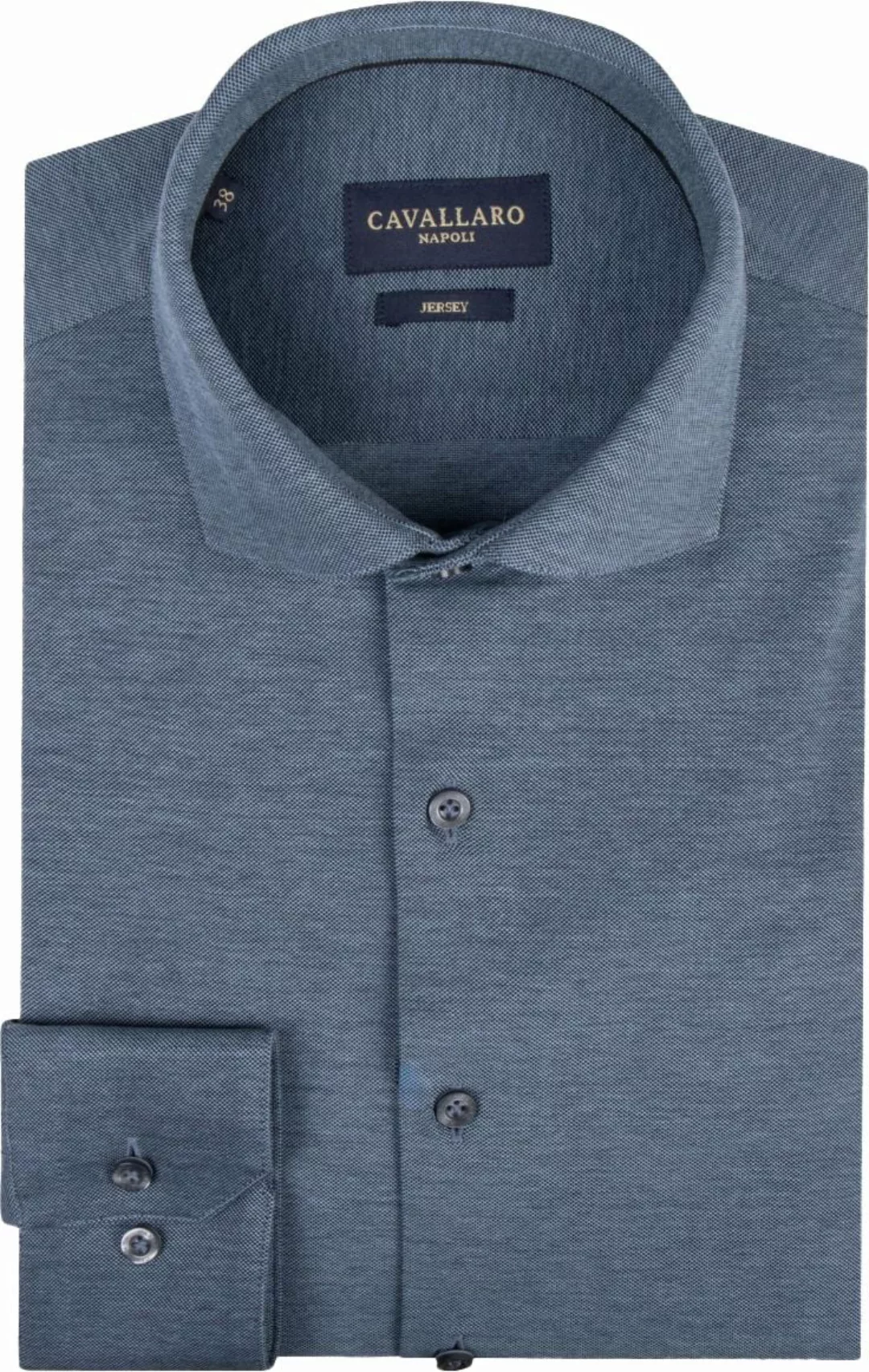 Cavallaro Piqué Hemd Grey Blue - Größe 38 günstig online kaufen