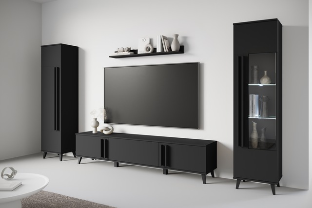 INOSIGN Wohnwand "Helsinki, Modernes Set mit verglaster Vitrine", (Komplett günstig online kaufen