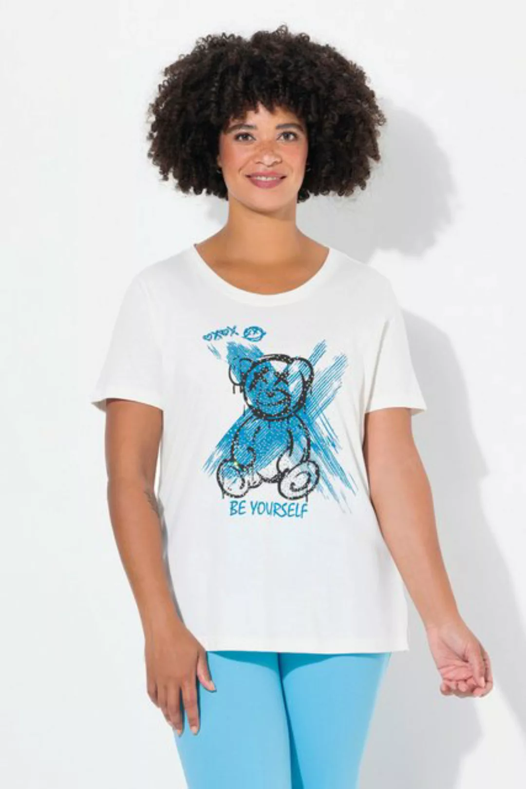 Angel of Style Rundhalsshirt T-Shirt Boxy Fit Teddy-Motiv Halbarm günstig online kaufen