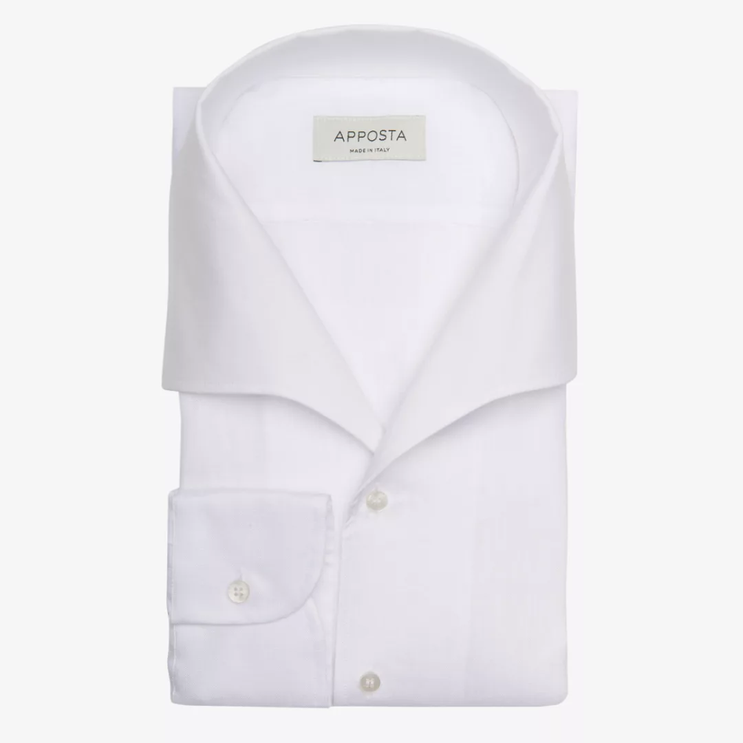 Hemd  einfarbig  weiß leinen leinwandbindung, kragenform  einteiliger krage günstig online kaufen