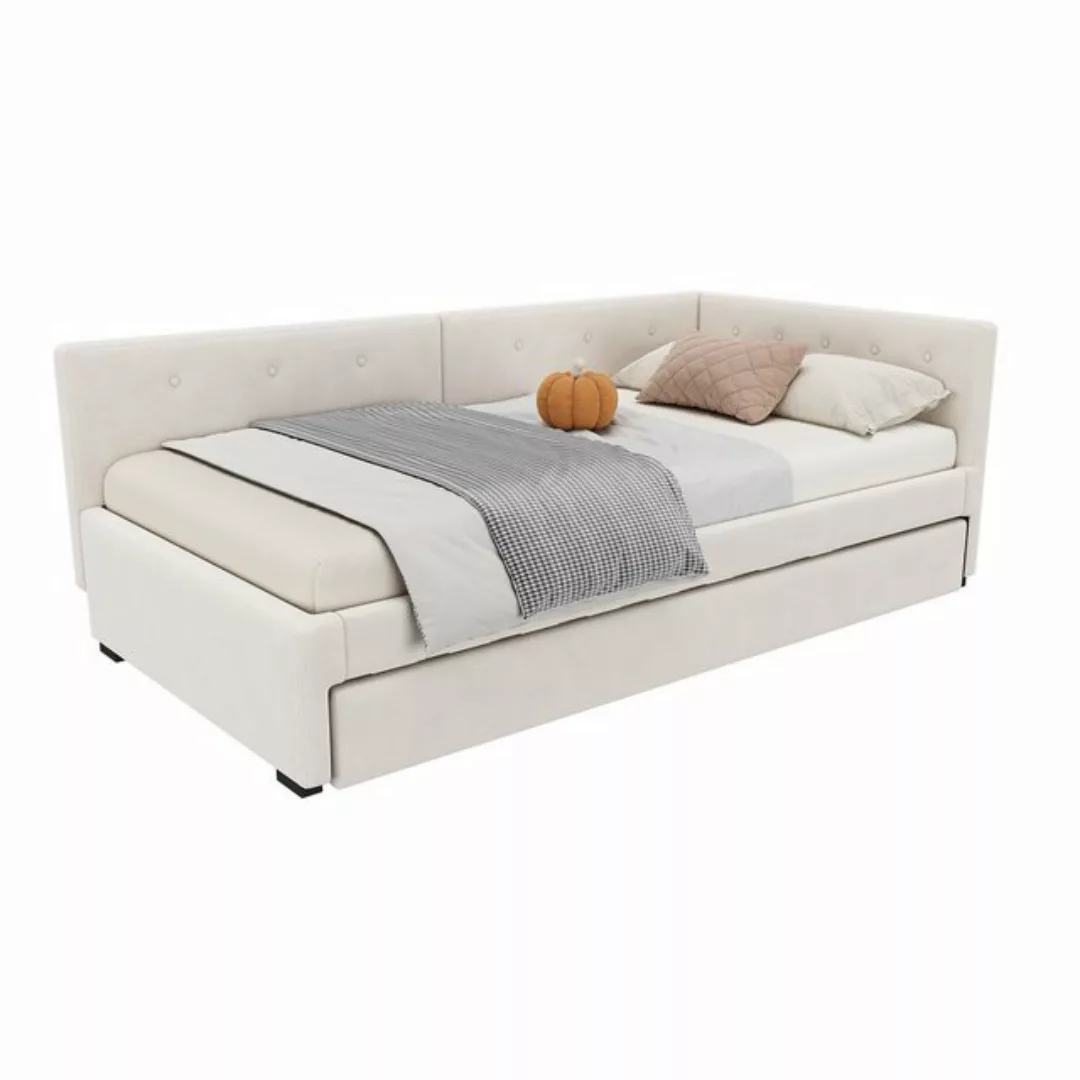 Flieks Daybett, Tagesbett Schlafsofa Polsterbett 90x200cm mit Ausziehbett 9 günstig online kaufen