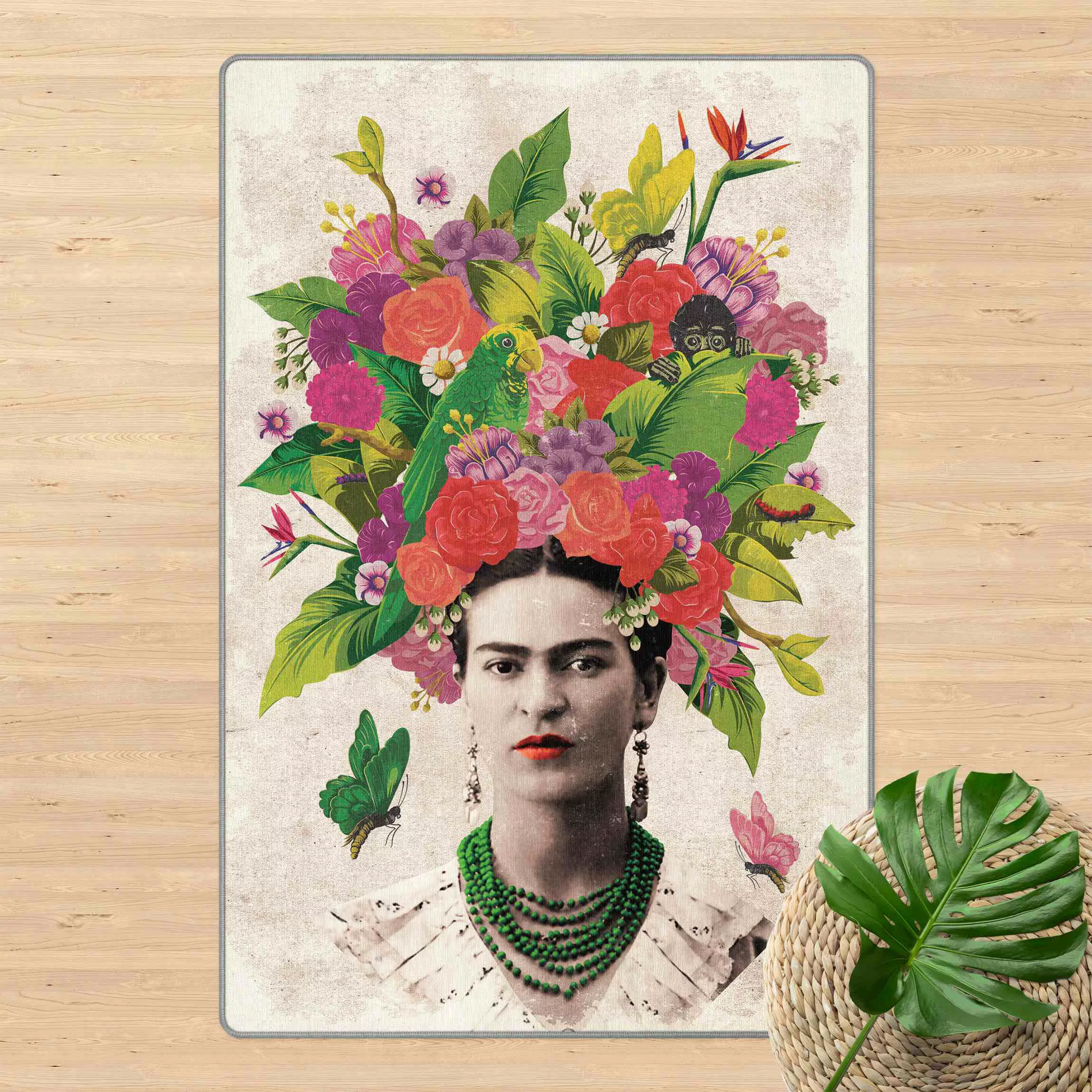 Teppich Frida Kahlo - Blumenportrait günstig online kaufen