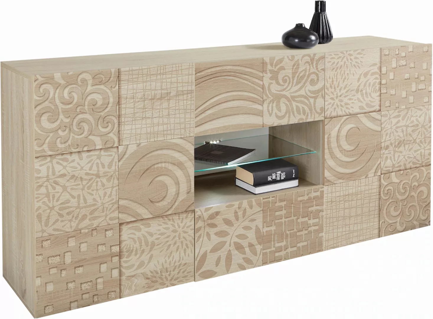 INOSIGN Sideboard "Miro", Breite 181 cm mit dekorativem Siebdruck günstig online kaufen
