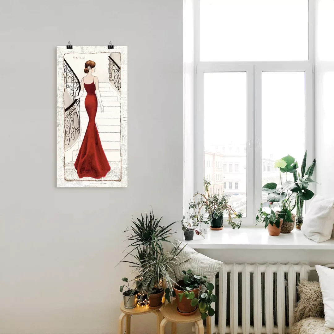 Artland Wandbild »Die schöne in Rot«, Frau, (1 St.), als Leinwandbild, Post günstig online kaufen