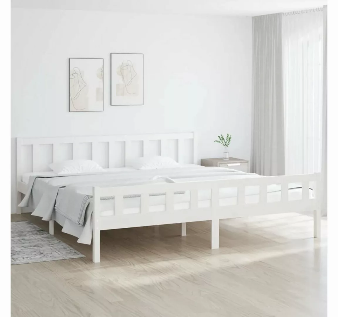 furnicato Bett Massivholzbett Weiß 160x200 cm günstig online kaufen