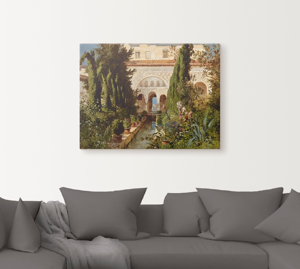 Artland Leinwandbild "Der Garten des Generalife bei Granada", Garten, (1 St günstig online kaufen