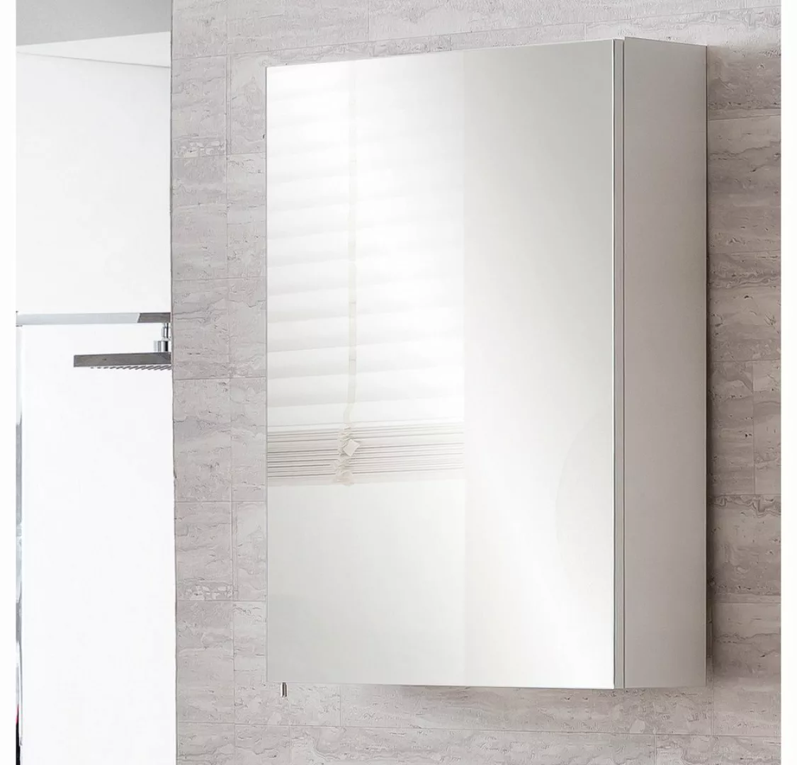 Lomadox Spiegelschrank Corato Badezimmer Schrank Badschrank grifflos weiß 5 günstig online kaufen