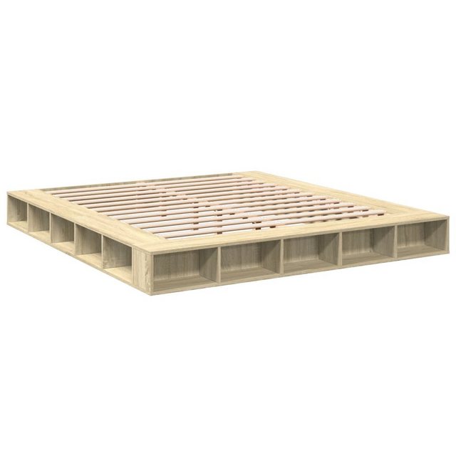 vidaXL Bett Bettgestell Sonoma-Eiche 200x200 cm Holzwerkstoff günstig online kaufen