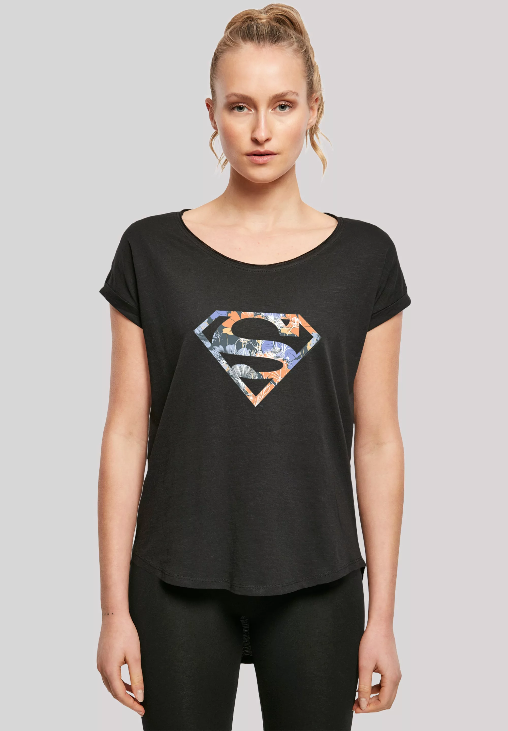 F4NT4STIC T-Shirt "Long Cut T-Shirt DC Comics Superman Floral Logo Superhel günstig online kaufen