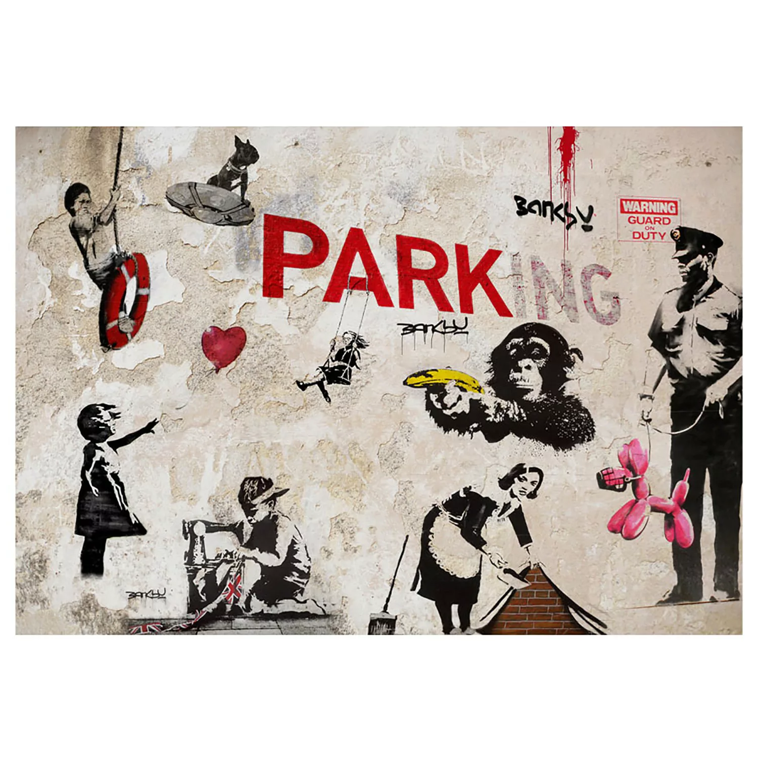 home24 Fototapete Graffiti Collage (Banksy) günstig online kaufen
