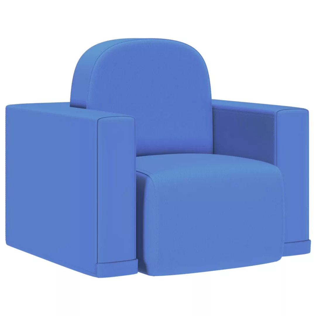 2-in-1 Kindersofa Blau Kunstleder günstig online kaufen