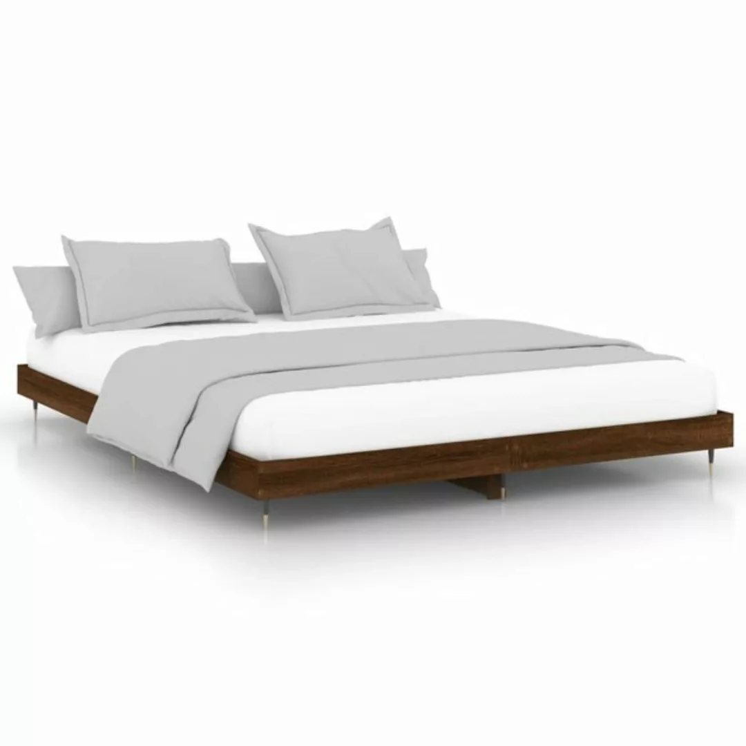 furnicato Bett Bettgestell Braun Eichen-Optik 120x200 cm Holzwerkstoff günstig online kaufen