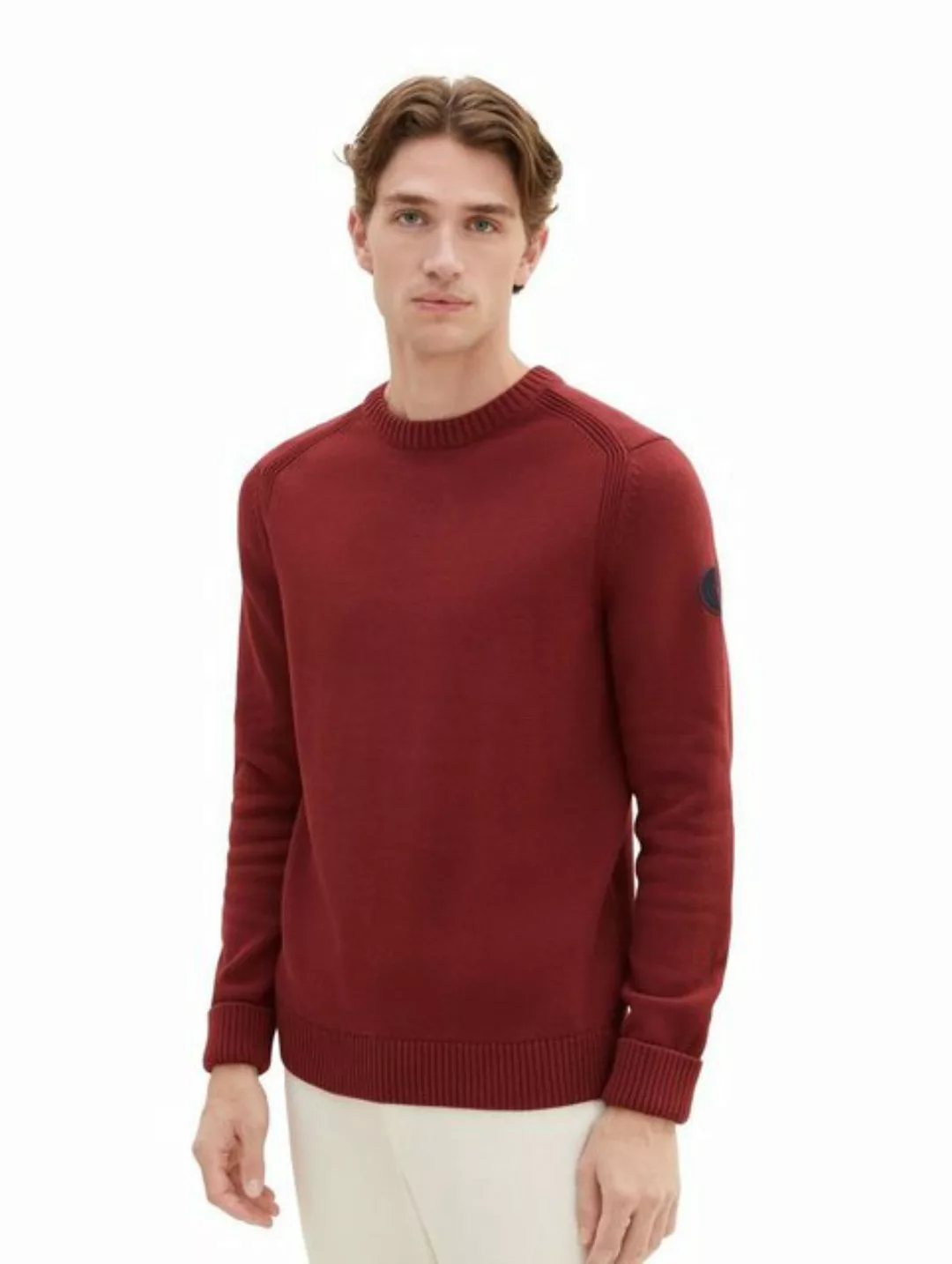 Tom Tailor Herren Rundhals Pullover CREWNECK KNIT - Regular Fit günstig online kaufen