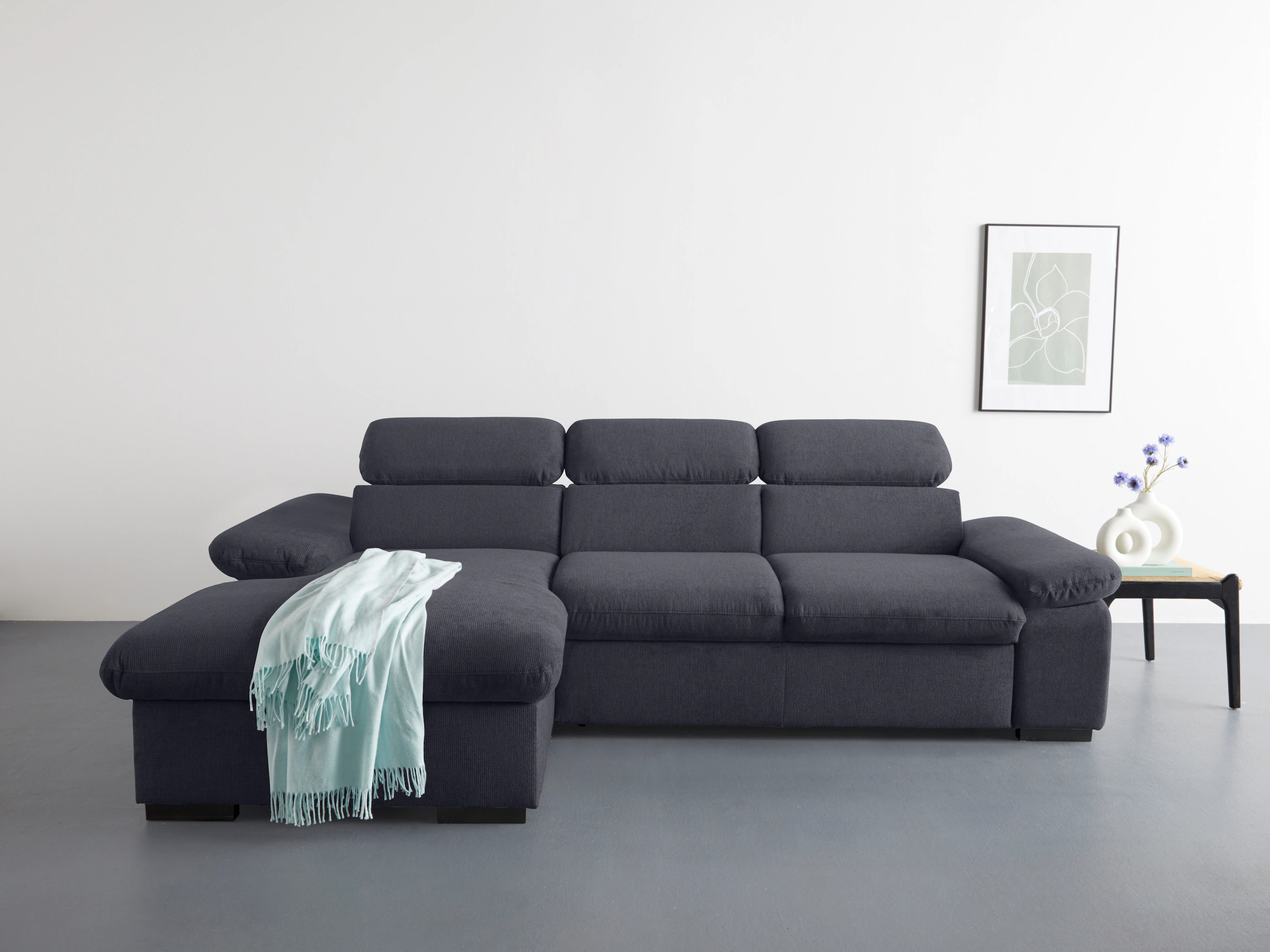 COTTA Ecksofa »Lola L-Form mit Kopfteilfunktion & Hocker«, (Set, mit Hocker günstig online kaufen