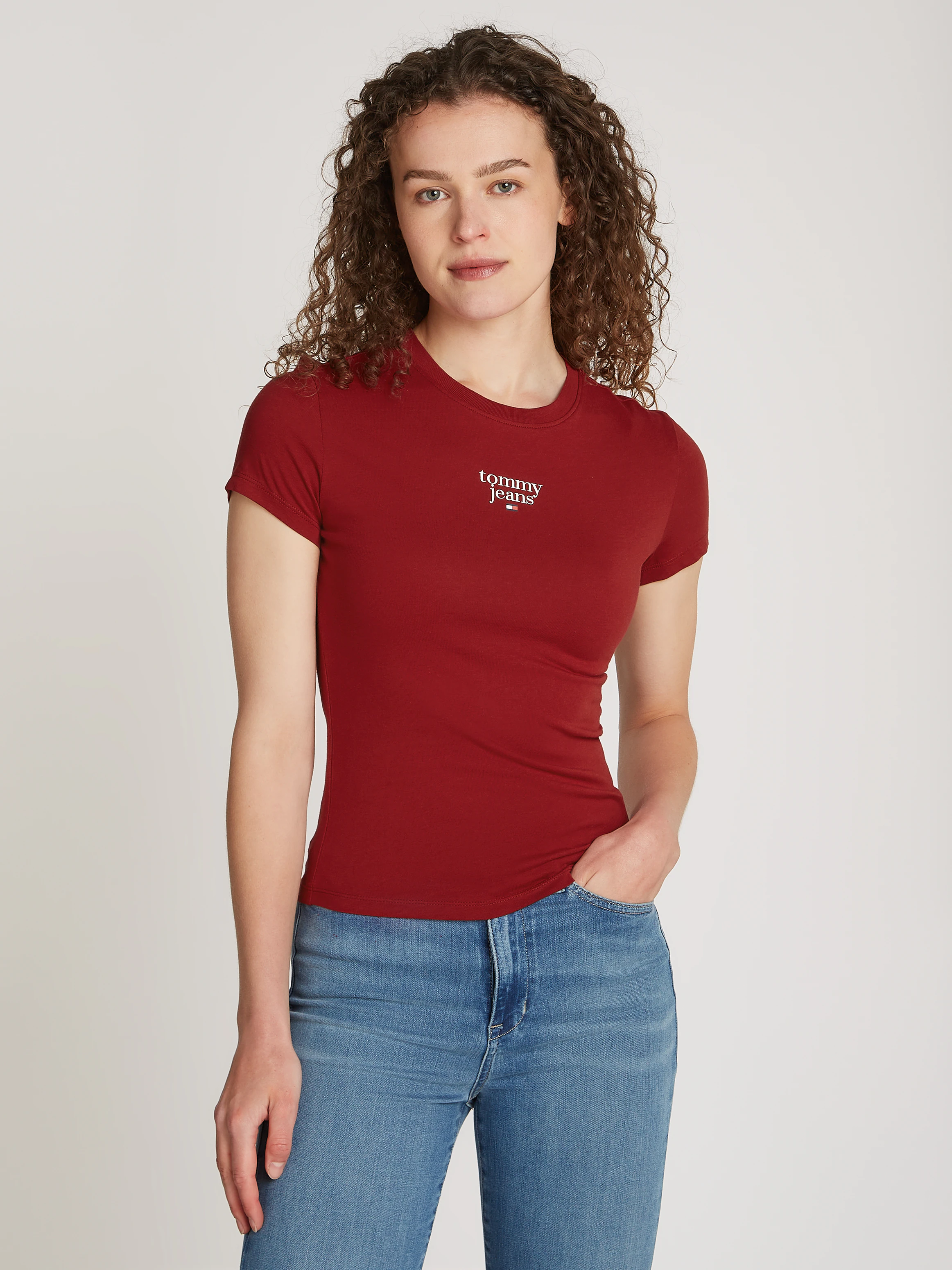 Tommy Jeans Curve T-Shirt "TJW SLIM ESSENTIAL LOGO1 TEE EXT", in Großen Grö günstig online kaufen