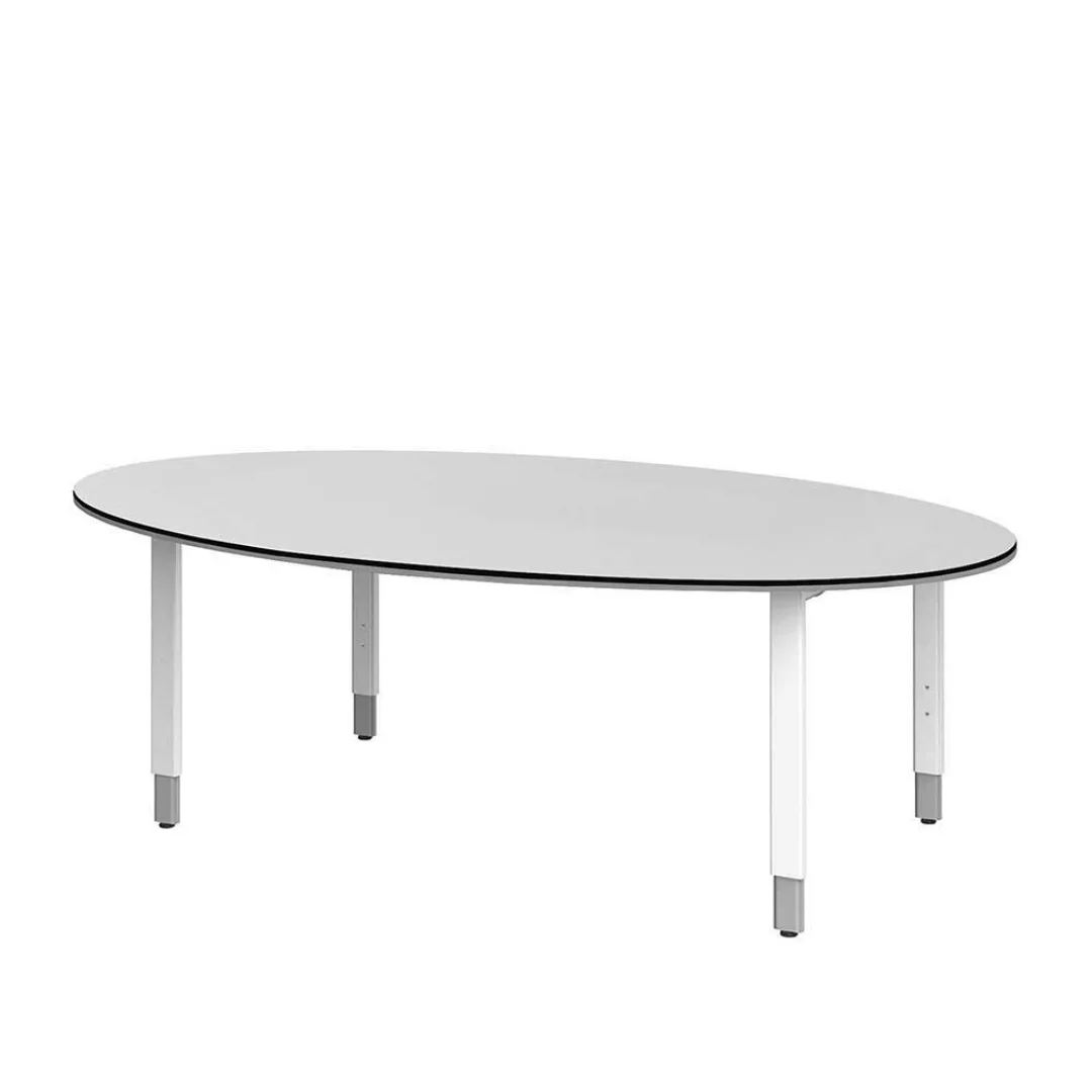 Ovaler Konferenztisch in Weiß 220 cm günstig online kaufen
