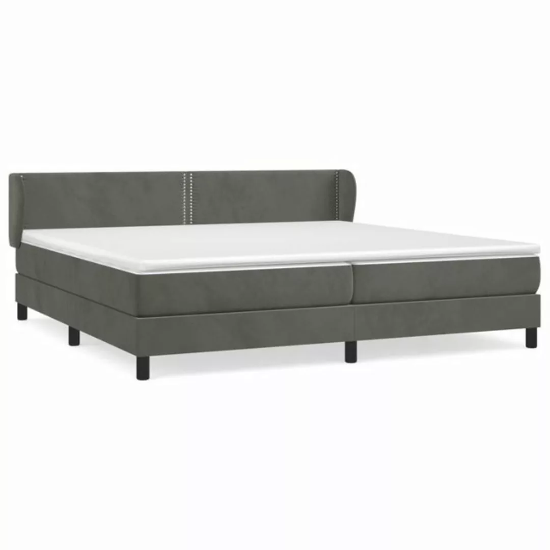 vidaXL Bettgestell Boxspringbett mit Matratze Dunkelgrau 200x200 cm Samt Be günstig online kaufen