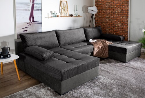 COLLECTION AB Wohnlandschaft "Josy", inkl. Bettfunktion, Bettkasten, mit 3 günstig online kaufen
