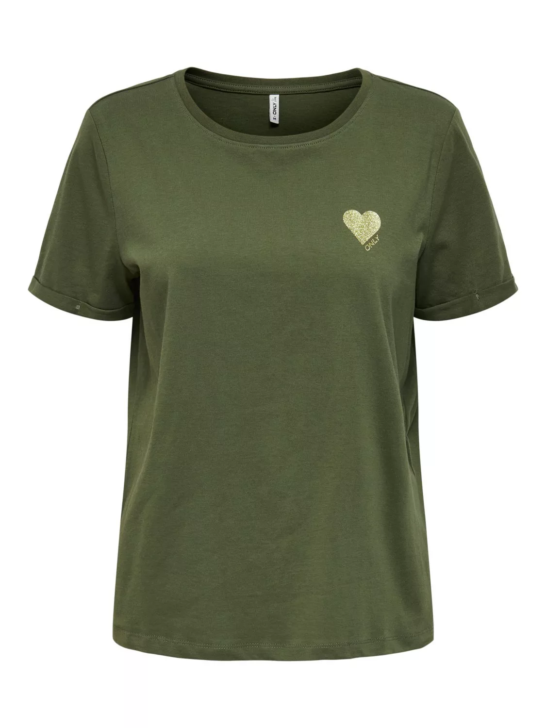 Only Kita Logo Kurzarm T-shirt XL Cloud Dancer / Print Gold Glitter Heart günstig online kaufen