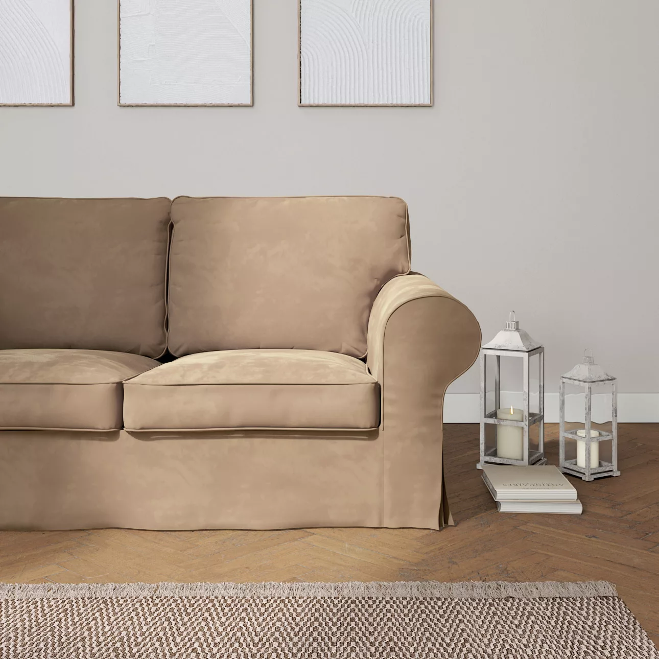 Bezug für Ektorp 2-Sitzer Schlafsofa ALTES Modell, beige, Sofabezug Ektorp günstig online kaufen