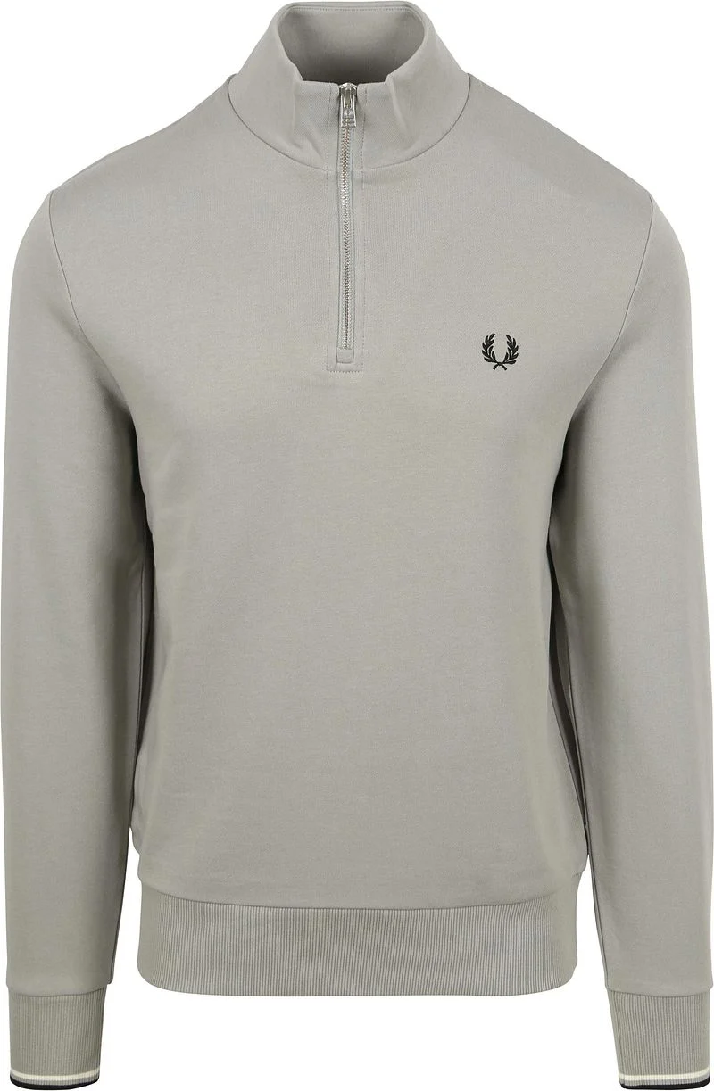 Fred Perry Half Zip Pullover Limestone Grau - Größe M günstig online kaufen