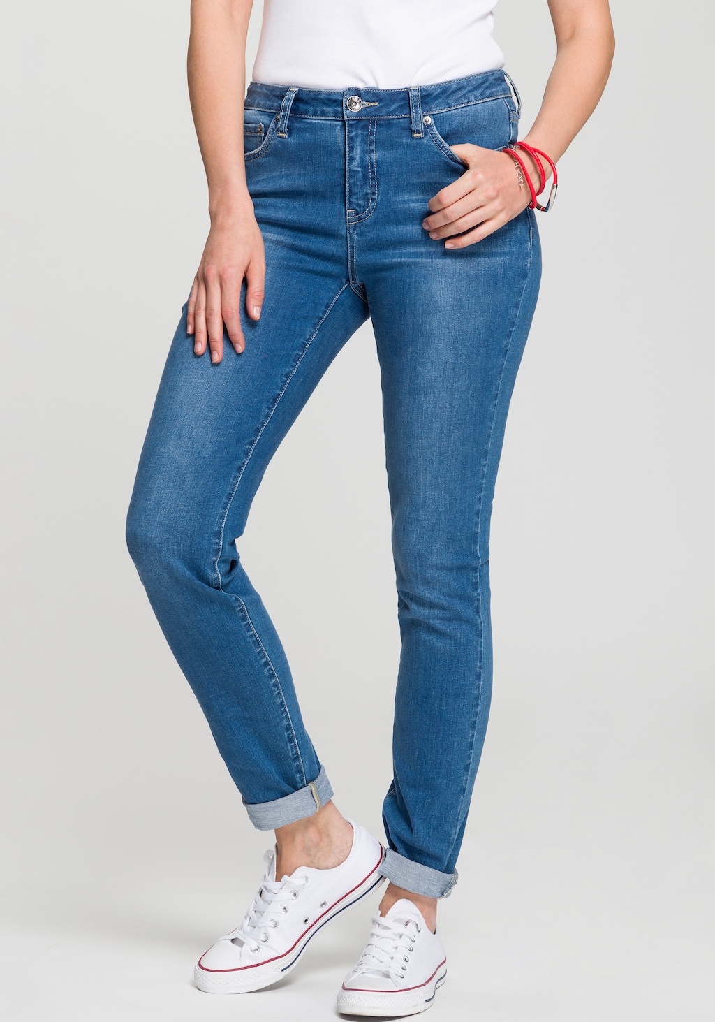 H.I.S Slim-fit-Jeans "High-Waist", Ökologische, wassersparende Produktion d günstig online kaufen