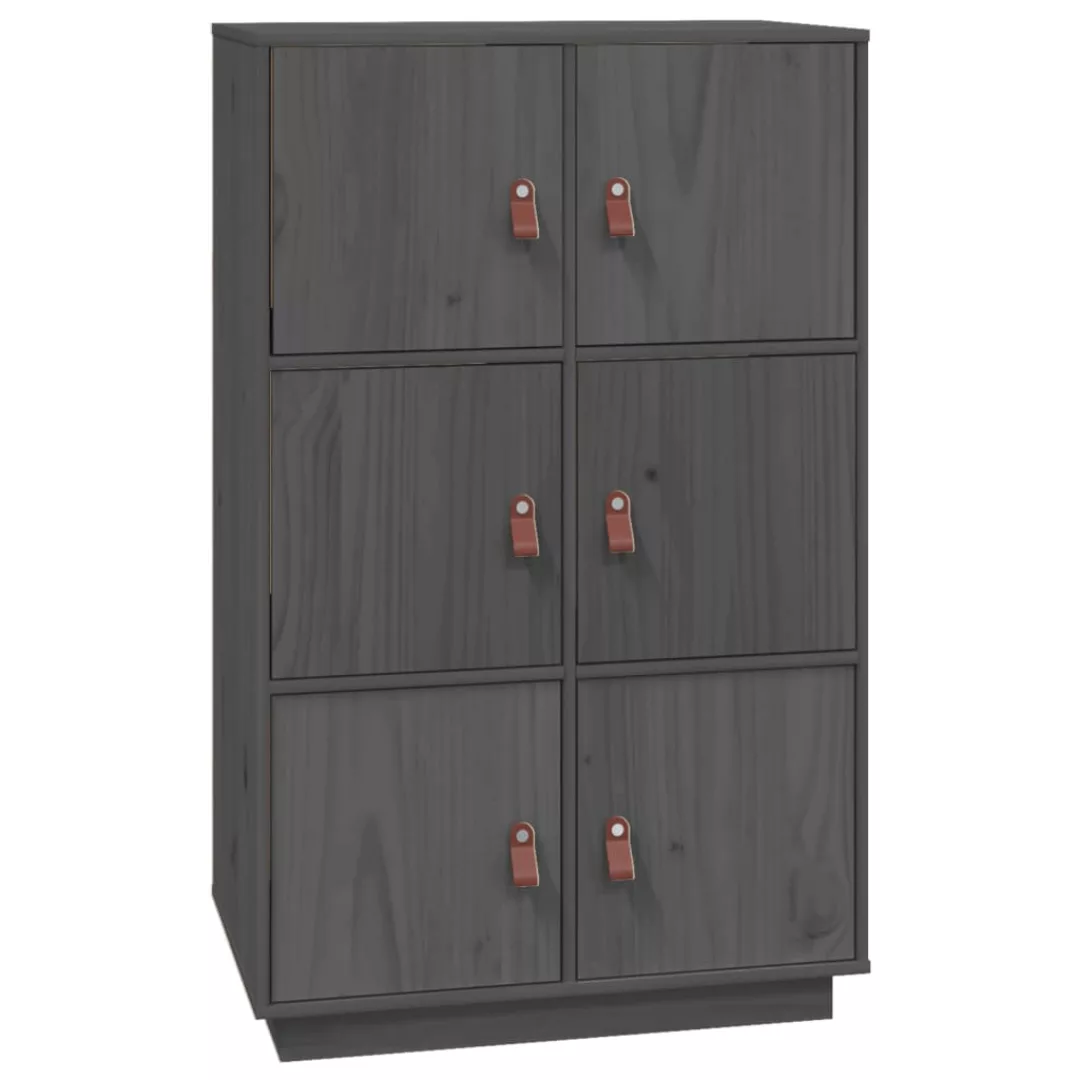 Vidaxl Highboard Grau 67x40x108,5 Cm Massivholz Kiefer günstig online kaufen