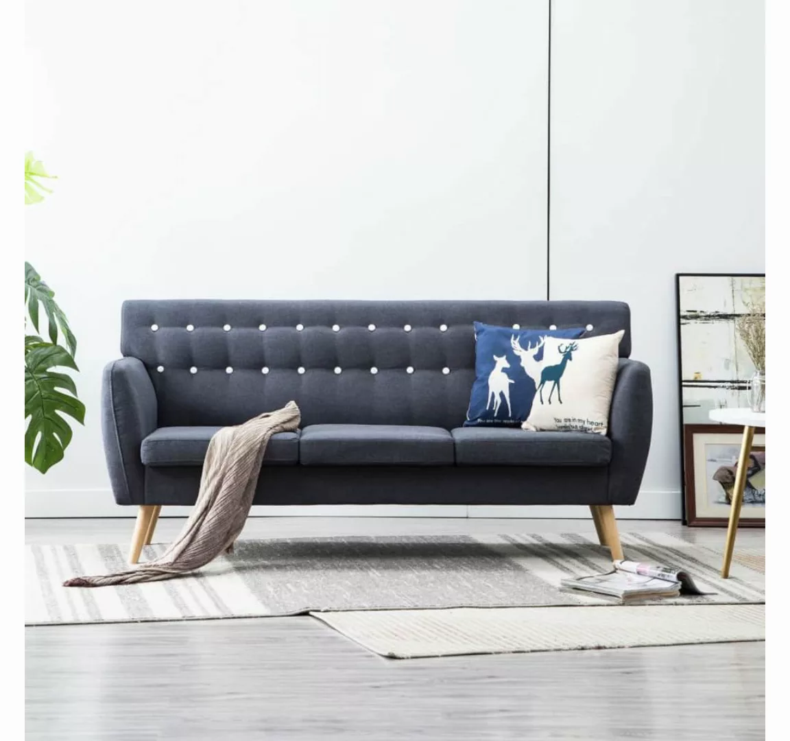 vidaXL Sofa 3-Sitzer-Sofa Stoffbezug 172x70x82 cm Dunkelgrau Couch günstig online kaufen