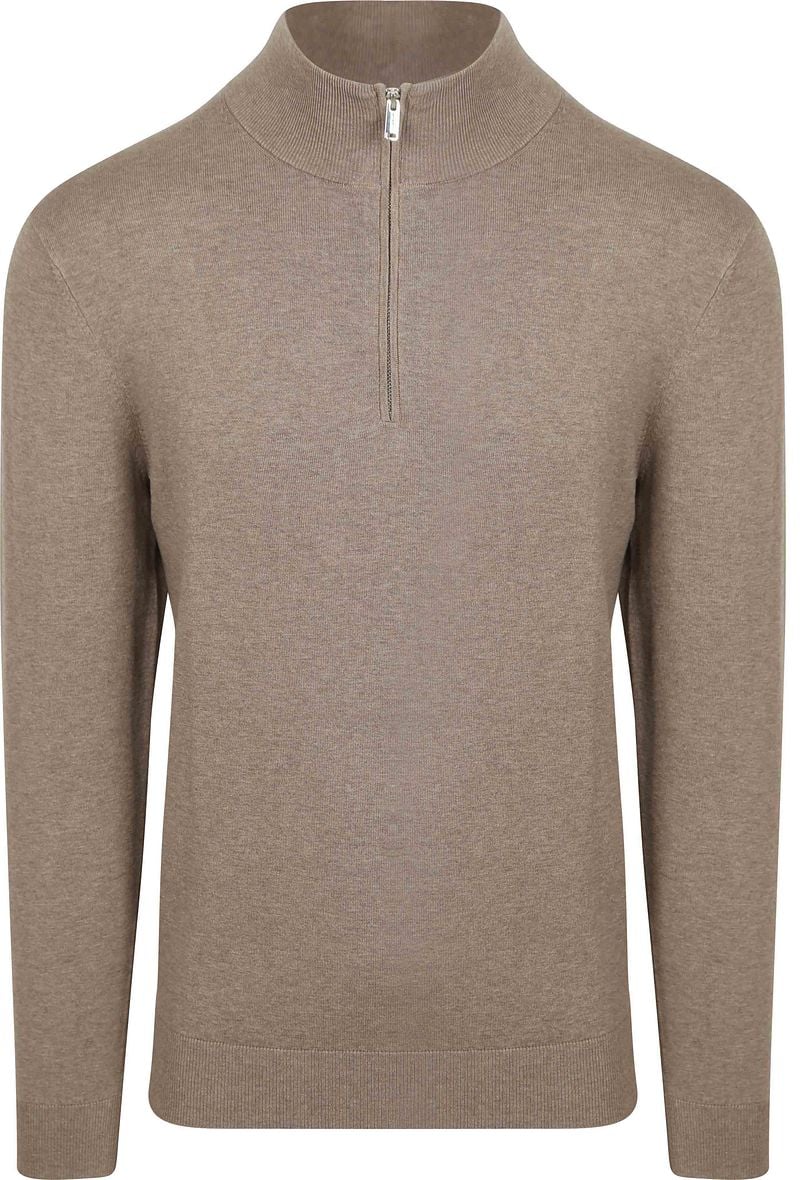 Profuomo Half Zip Pullover Luxury Basic Taupe - Größe XL günstig online kaufen