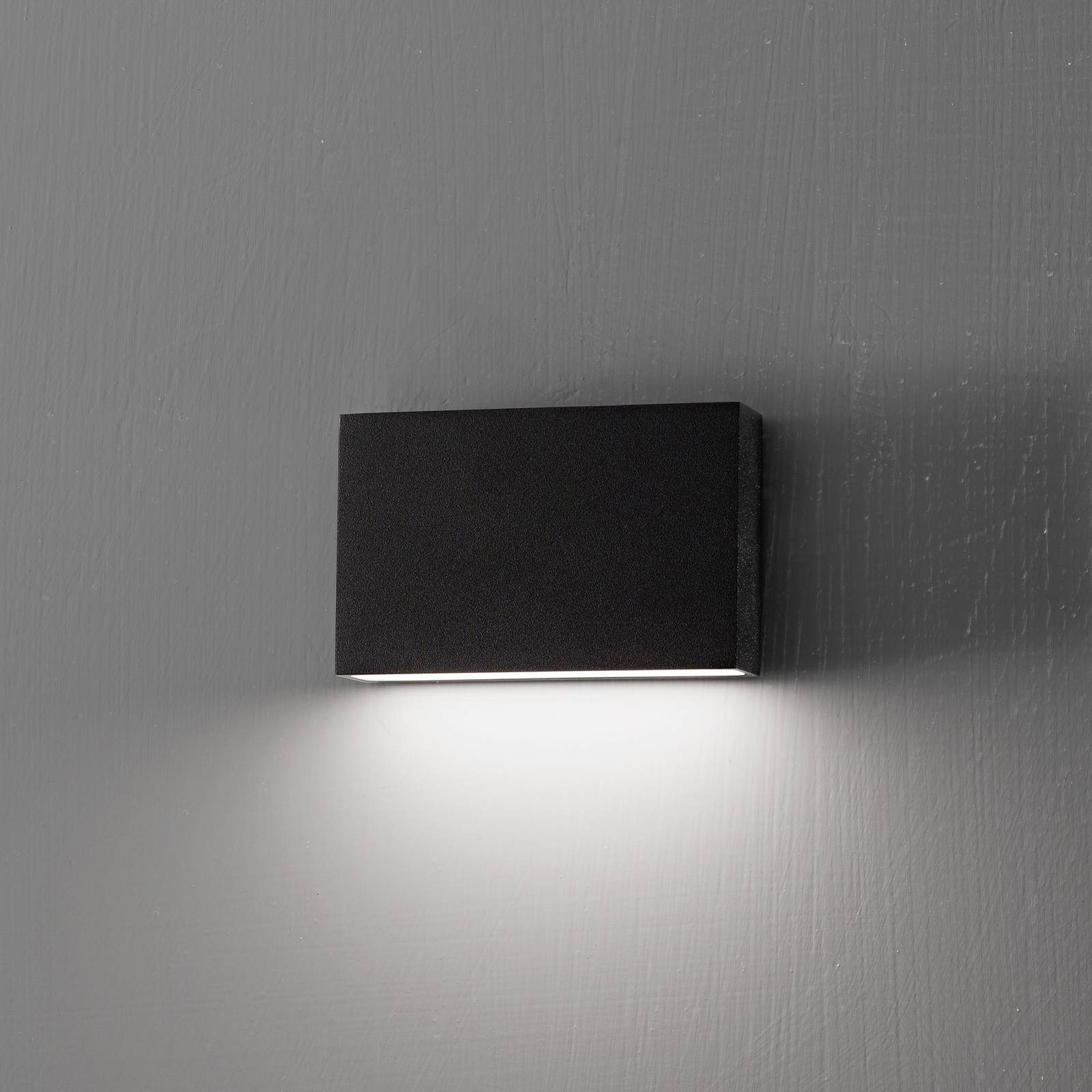 Egger LED-Außenwandleuchte Flatbox schwarz 11x7 cm Aluminium günstig online kaufen