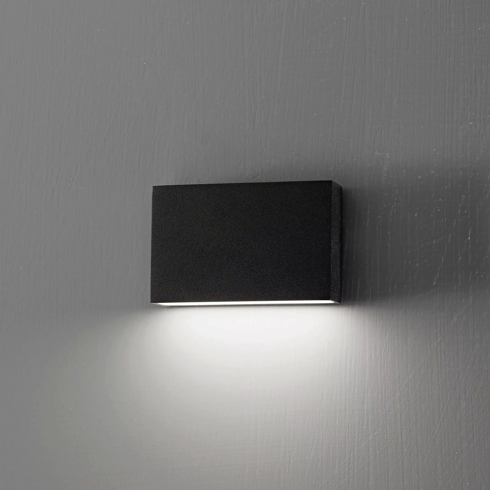 Egger LED-Außenwandleuchte Flatbox schwarz 11x7 cm Aluminium günstig online kaufen