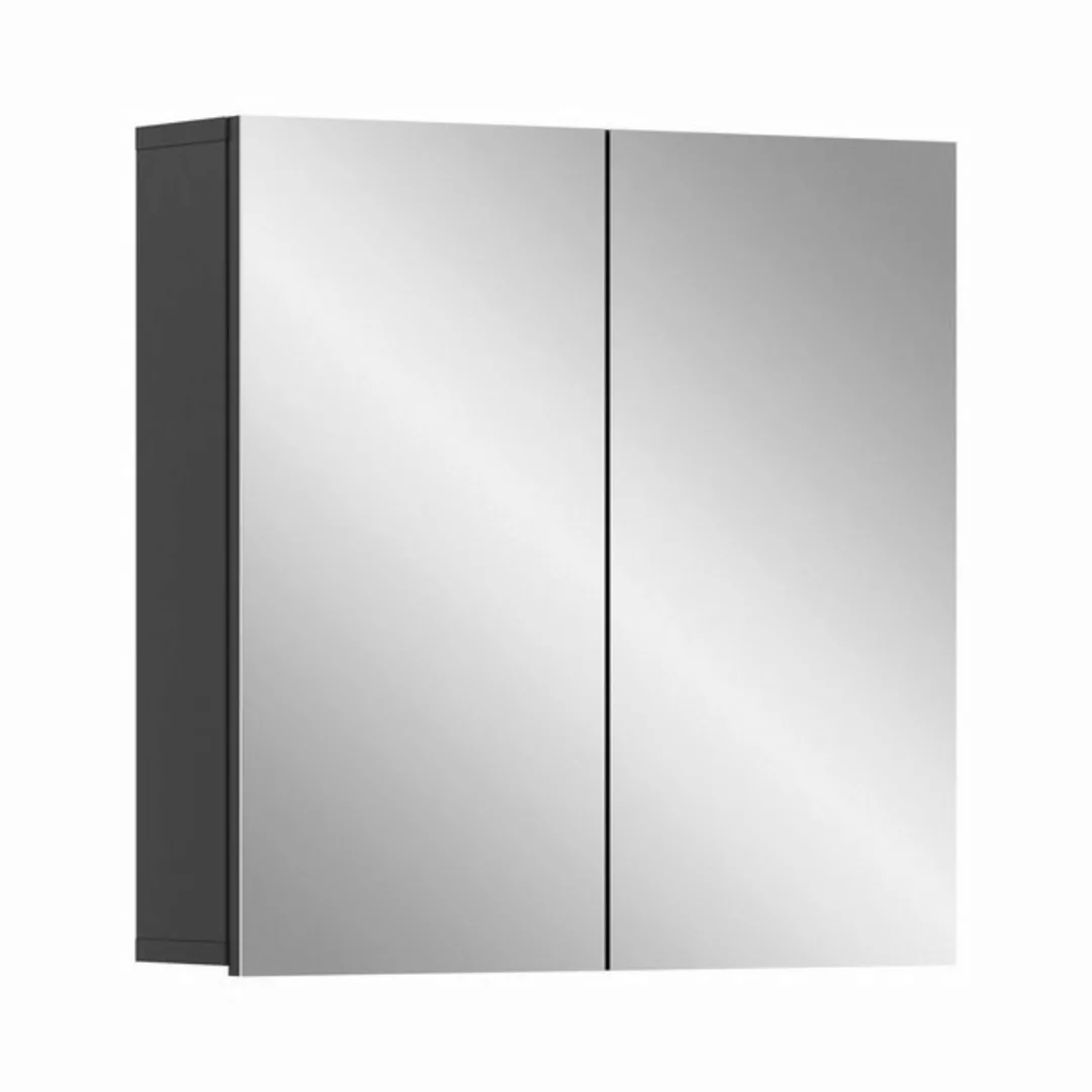 xonox.home Badezimmerspiegelschrank in Grau - 60x60x15cm (BxHxT) günstig online kaufen