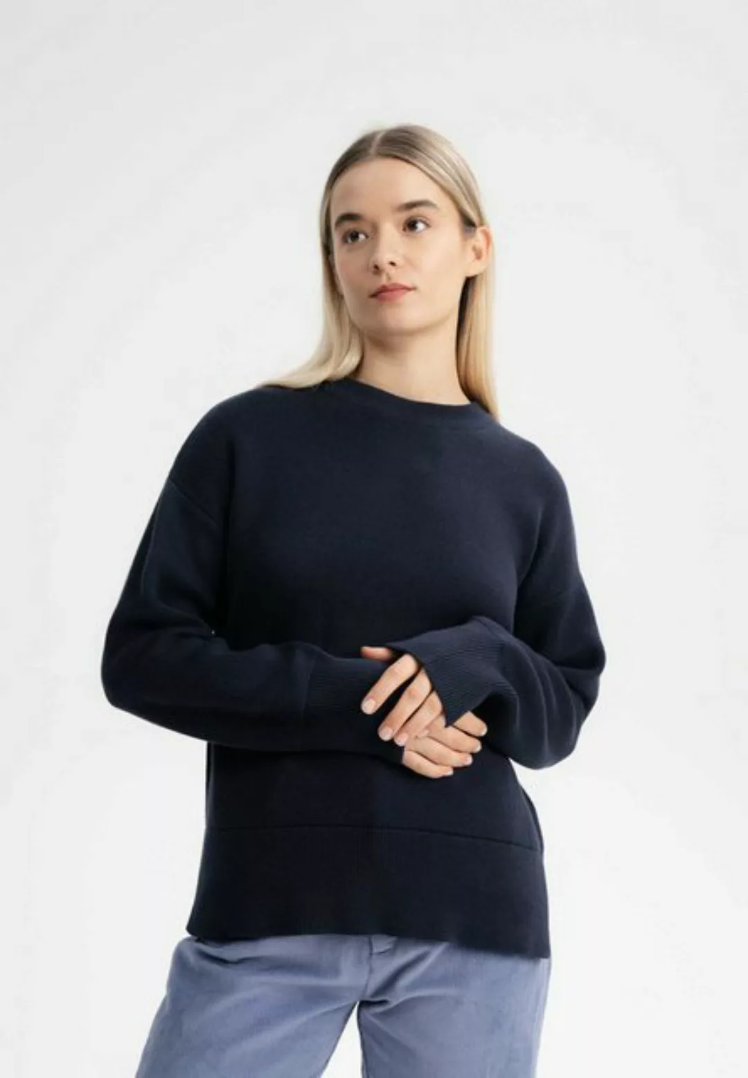 MELA Strickpullover Jacquard Strickpullover FAIZA Seitenschlitze günstig online kaufen