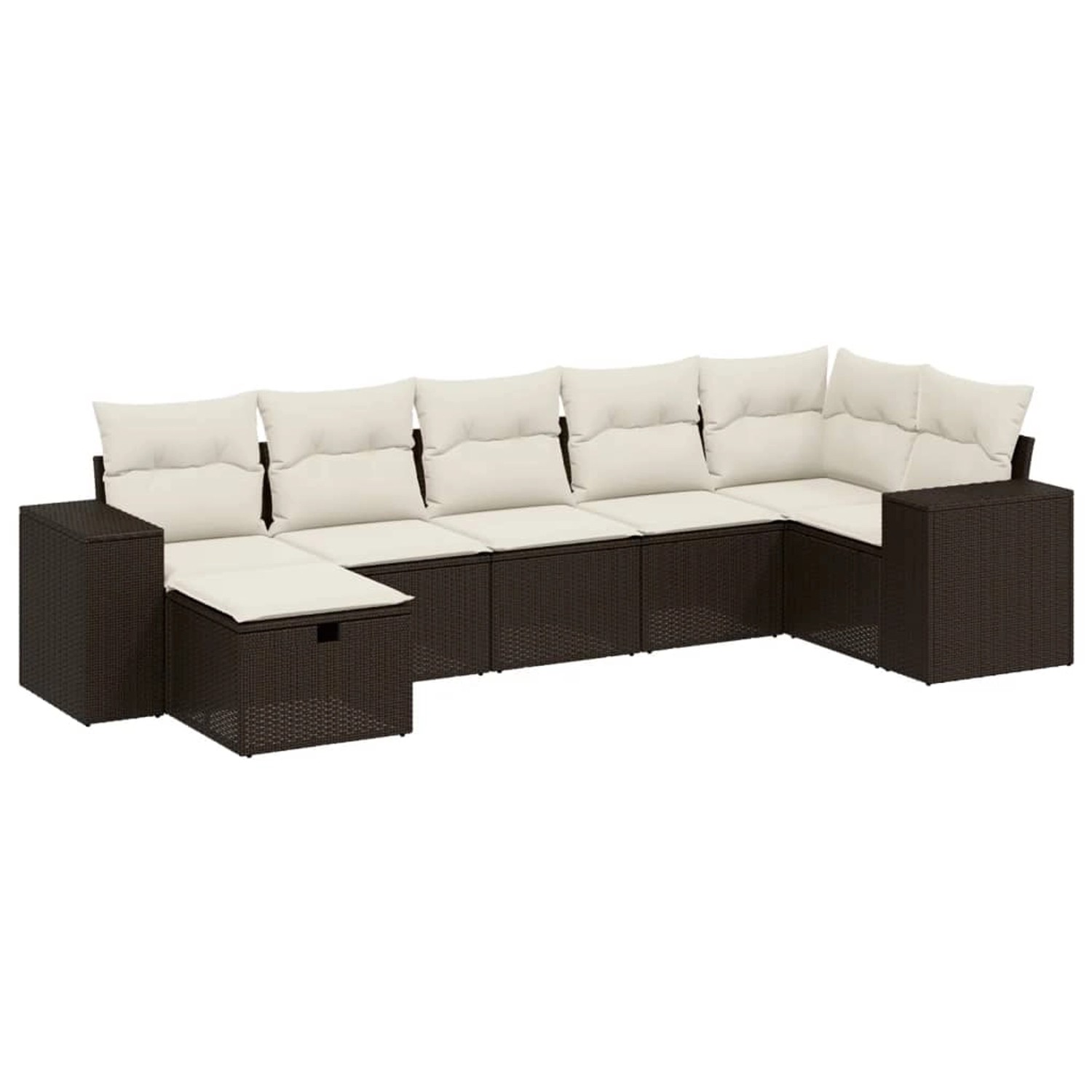 vidaXL 7-Tlg Garten-Sofagarnitur mit Kissen Braun Poly Rattan 3264439 günstig online kaufen