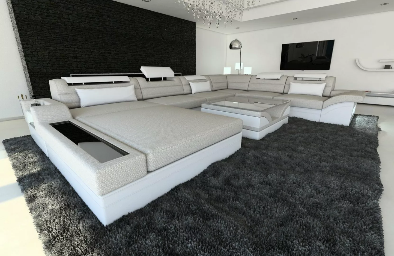 Sofa Dreams Wohnlandschaft Polster Sofa Couch Mezzo XXL U Form Stoffsofa, m günstig online kaufen