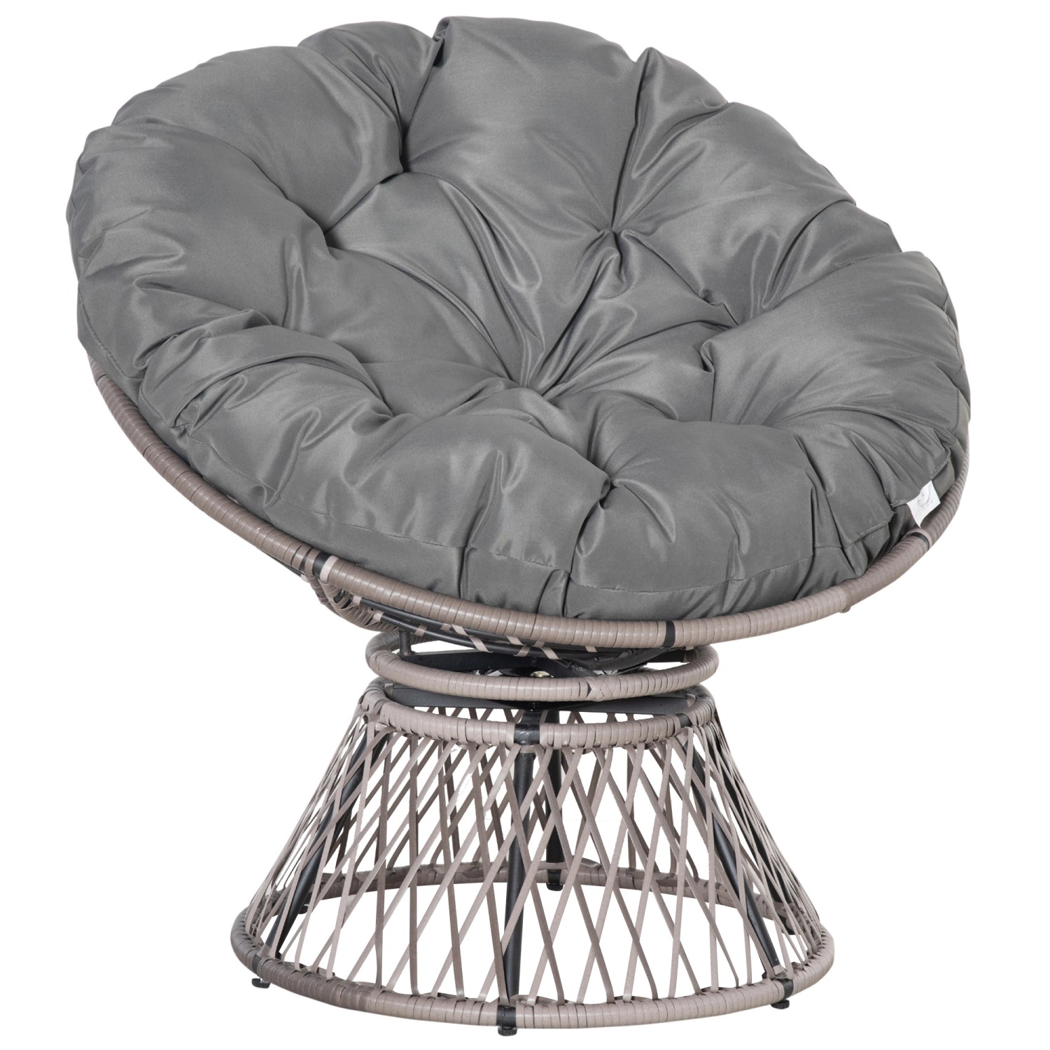 Outsunny Papasansessel schwarz Polyrattan B/H/L: ca. 87x90x97 cm günstig online kaufen