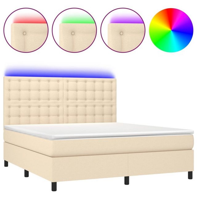 vidaXL Bettgestell Boxspringbett mit Matratze LED Dunkelbraun 180x200 cm St günstig online kaufen