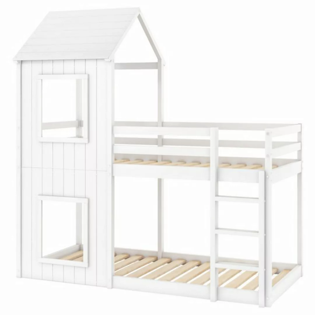 IDEASY Etagenbett 90x200 Etagenbett für 2 Kinder, Bodenbett, Kinderhausbett günstig online kaufen