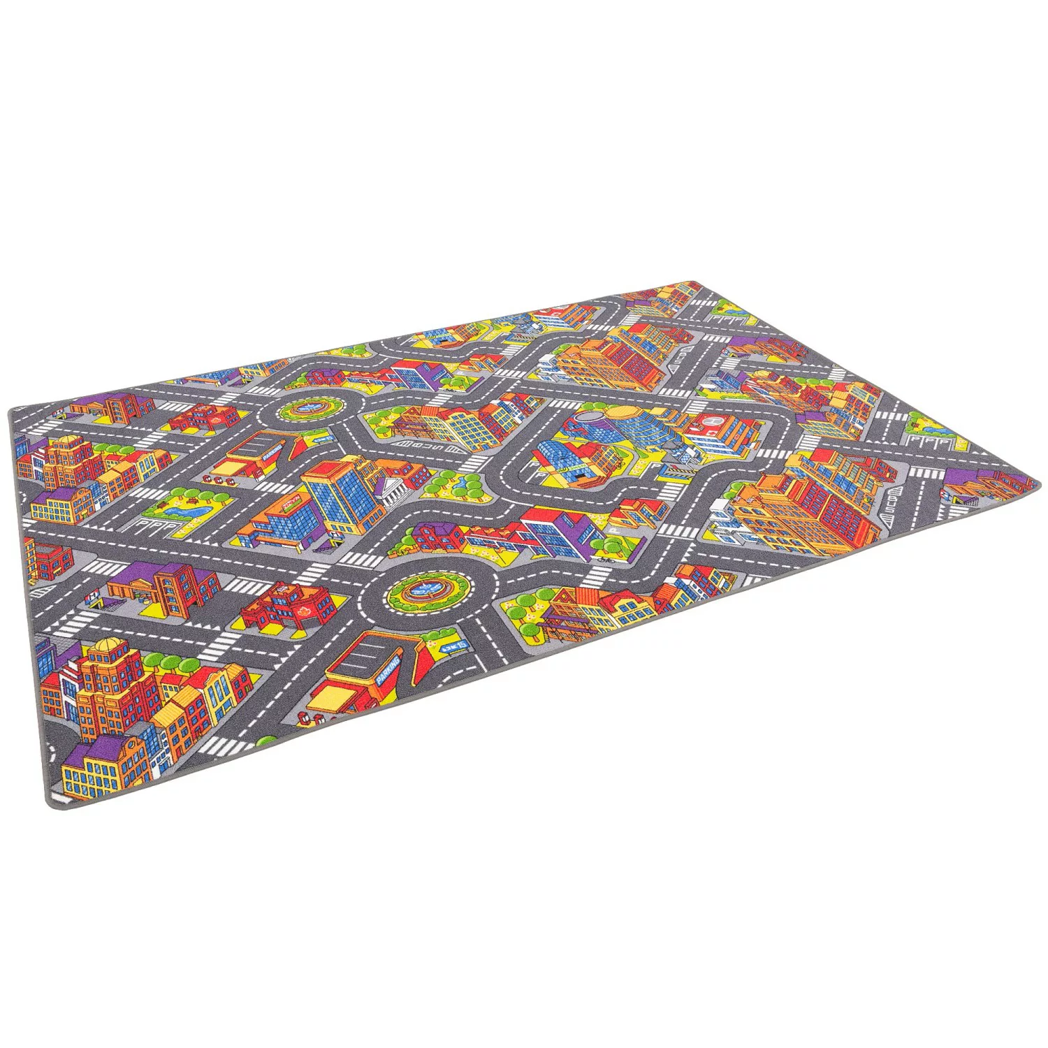 Snapstyle Kinder Spiel Teppich Straßenteppich 3D Big City Bunt 200x250cm günstig online kaufen