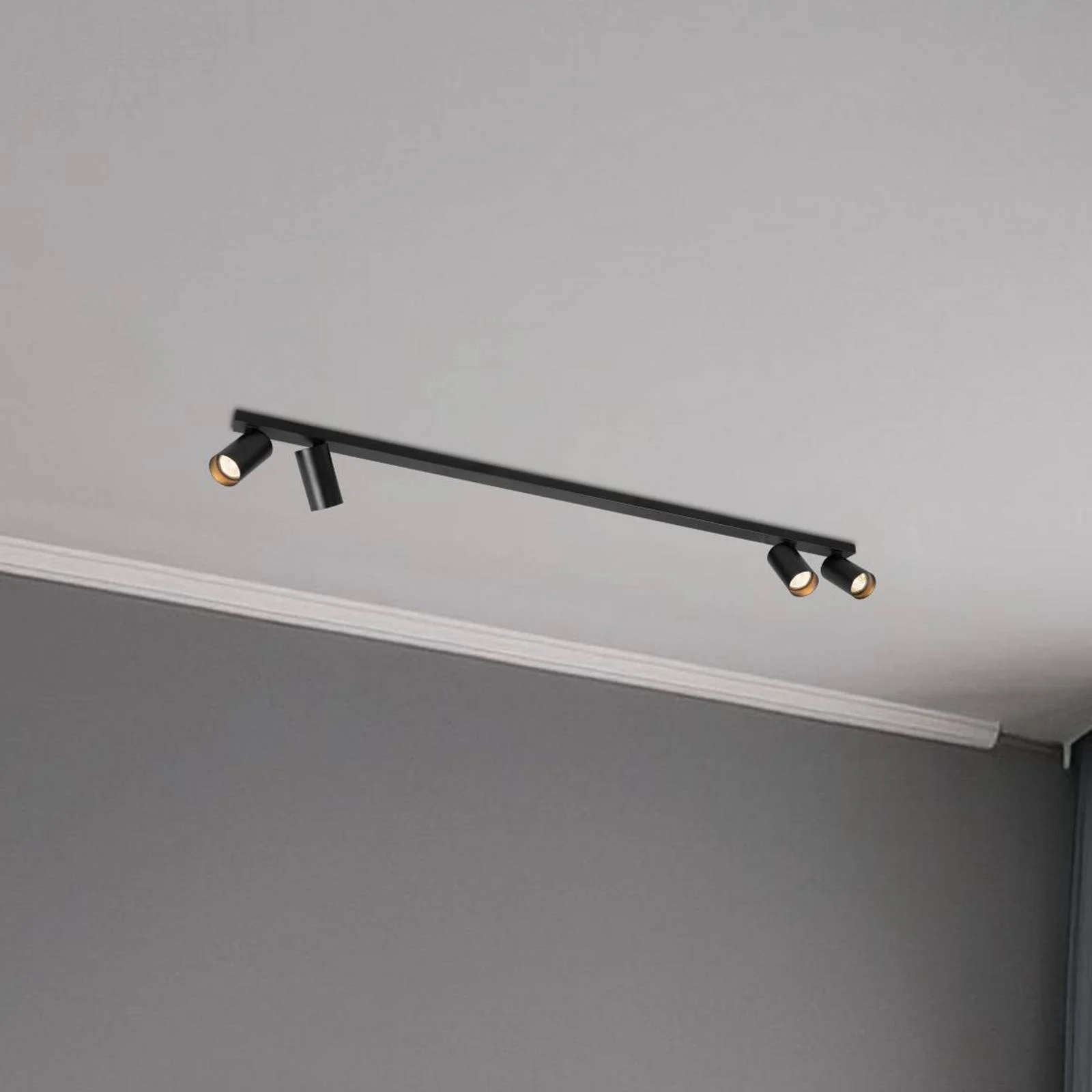 Deckenspot Hero, schwarz, 4-flammig, 120 cm, Metall, GU10 günstig online kaufen