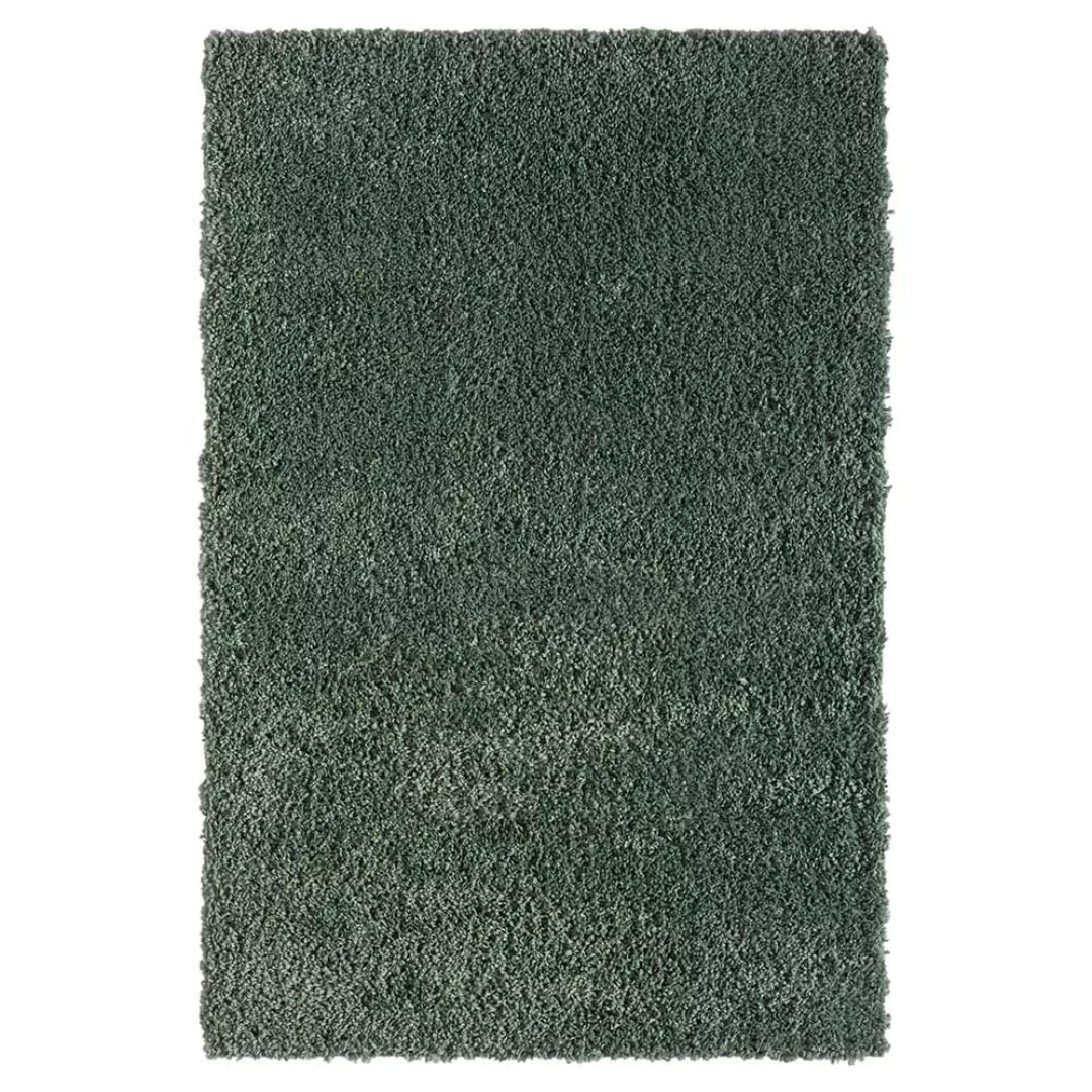 Grüner Shaggy Hochflor Teppich in modernem Design auch Läufer günstig online kaufen